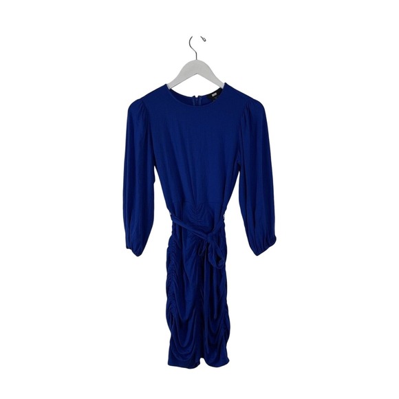 DKNY Blue Ruched Sides Knit Dress Size 2 NWT - Picture 1 of 4